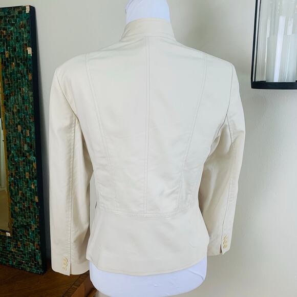 NEW Calvin Klein Size 12 Women's Cotton Blend Blazer jacket Beige Career - Picture 11 of 13